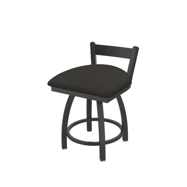 18" Low Back Swivel Vanity Stool, Pewter Finish, Canter Iron Seat